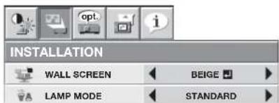 INSTALLATION WALL SCREEN BEIGE LAMP MODE STANDARD