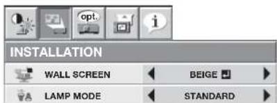 INSTALLATION WALL SCREEN BEIGE LAMP MODE STANDARD