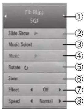 File 64.jpg 5/24 Slide Show Music Select Music Rotate Zoom Effect Off Speed Normal ① ② ③ ④ ⑤ ⑥ ⑦ ⑧