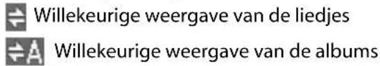 Willekeurige weergave van de liedjes Willekeurige weergave van de albums