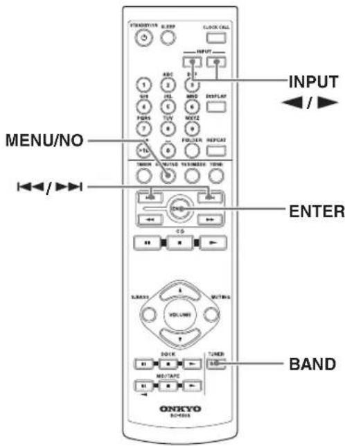 STANDARD SLEEP CLOCK CALL INPUT INPUT MENU/NO ENTER BAND ONIKYO S-C#R#S