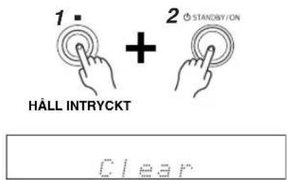 1 + 2 STANDBY/ON HÀLL INTRYCKT Clear