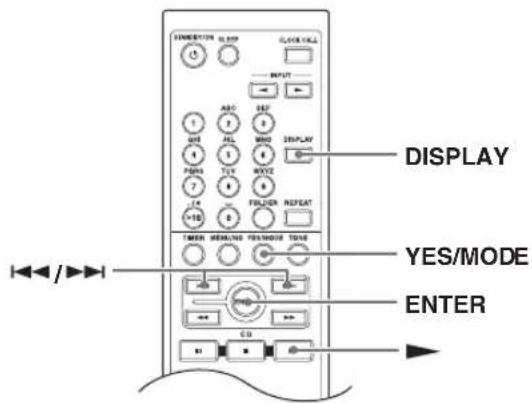 DISPLAY YES/MODE ENTER