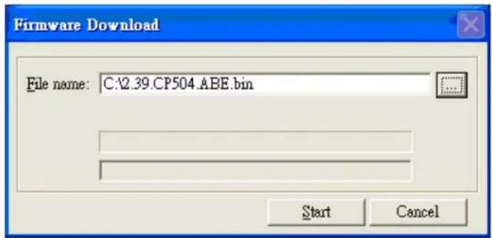 Firmware Download File name: C:\2.39.CP504.ABE.bin Start Cancel