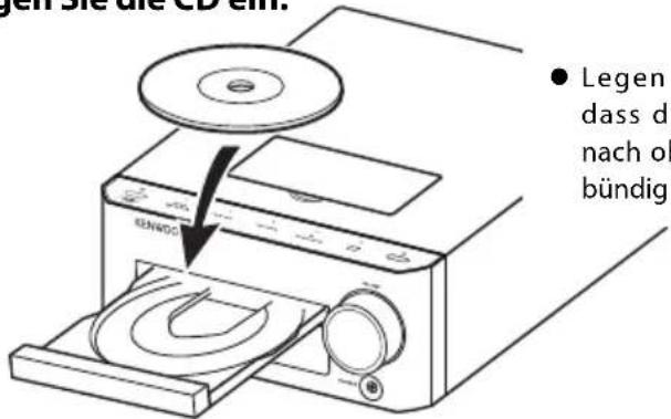 gen Sie die CD ein! ● Legen dass di nach ob bündig