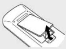 KENWOOD K-521-B - Einlegen der Fernbedienungsbatterien - 1