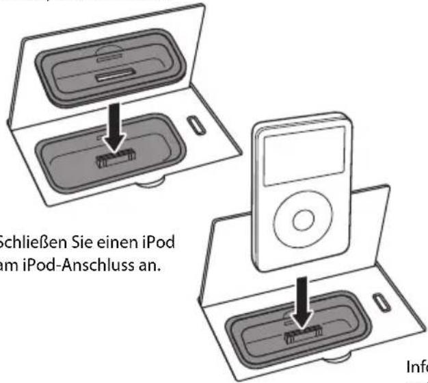 Schließen Sie einen iPod im iPod-Anschluss an.