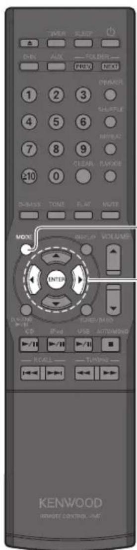 TIMER SLIGHT ONION AUX FOLDER PREM NEXT 1 2 3 SHUFFLE 4 5 6 METHNIC 7 8 9 CLEAR MODE ≥10 0 DRINK TONE FLAT MUTE MODE INFO VOLUME ENTER CD DVD USB ACCOMO RECALL TUNING KENWOOD REMOTE CONTROL UNIT