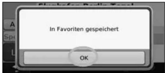 In Favoriten gespeichert OK