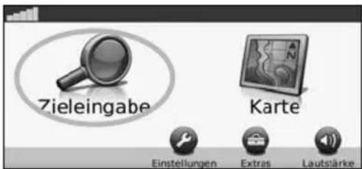 Zieleingabe Karte Einstellungen Extras Lautstärke