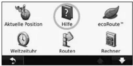 Aktuelle Position Hilfe ecoRoute™ Weltzeituhr Routen Rechner