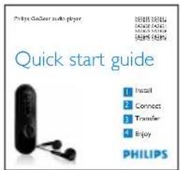 Philips GaGear audio player 2018/11/2019 GACADE RADIO! SCHOOL SLICE SPRING RADIO Quick start guide 1 Install 2 Connect 3 Transfer 4 Enjoy PHILIPS