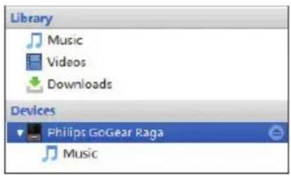 Library Music Videos Downloads Devices Philips GoGear Raga Music