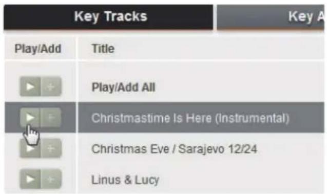 Key Tracks Play/Add | Title | Play/Add All Christmastime Is Here (Instrumental) Christmas Eve / Sarajevo 12/24 Linus & Lucy