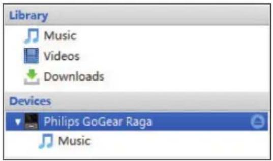 Library Music Videos Downloads Devices Philips GoGear Raga Music