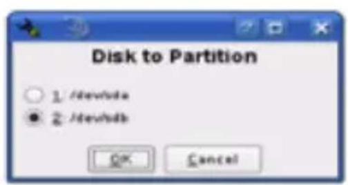 Disk to Partition 1: /devlda 2: /devlsb OK Cancel