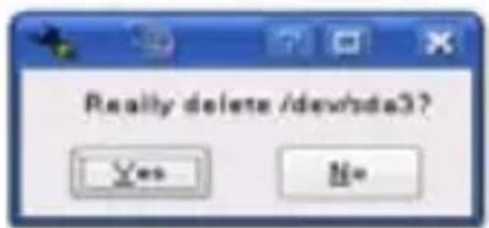 Really delete /devbda3? Yes No