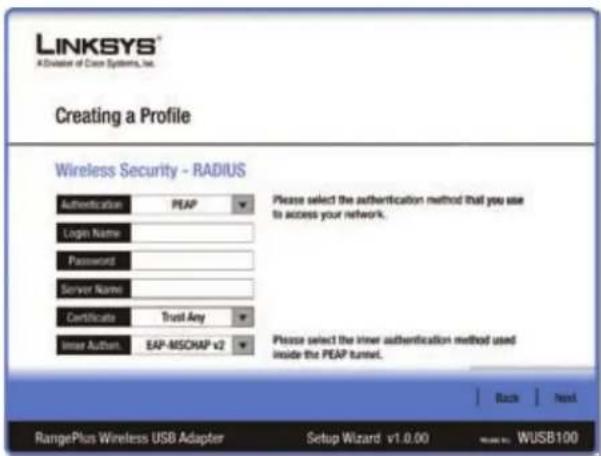 LINKSYS WUSB100 - PEAP - 1