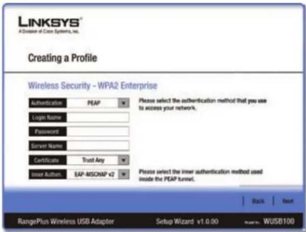 LINKSYS WUSB100 - WPA2 Enterprise - 2