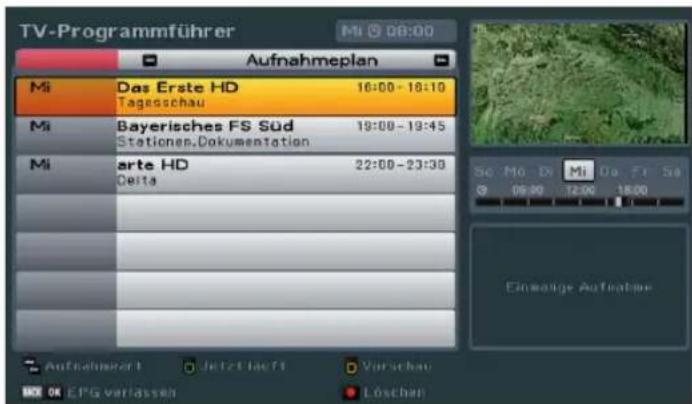 TV-Programmführer Mi 08:00 Aufnahmeplan Mi Das Erste HD 16:00 - 18:10 Tagesschau Mi Bayerisches FS Süd 19:00 - 19:45 Stationen.Dokumentation Mi arte HD 22:00 - 23:00 Deita Einsetige Aufnahme Aufnahmeprint Jetzt fast Vorschau OK EPG verlassen Löschen