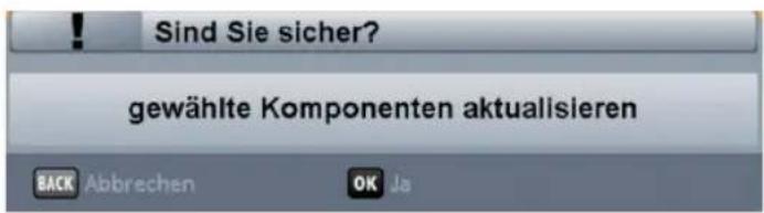 Sind Sie sicher? gewählte Komponenten aktualisieren BACK Abbrechen OK Ja