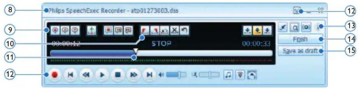 Philips SpeechExec Recorder - atp01273003.dss 00:00:12 STOP 00:00:33 Finish Save as draft