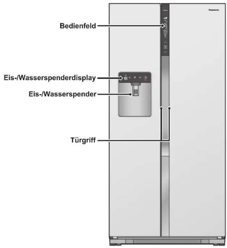 Bedienfeld Eis-/Wasserspenderdisplay Eis-/Wasserspender Türgriff