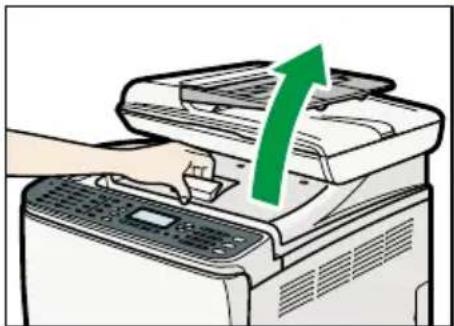 KYOCERA FS-C1020MFP+/KL3 - Ziehen Sie den Hebel an der oberen Abdeckung nach oben und heben Sie die obere Abdeckung dann vorsichtig an. - 1