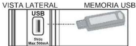 VISTA LATERAL MEMORIA USB USB 5Vdc Max:500mA