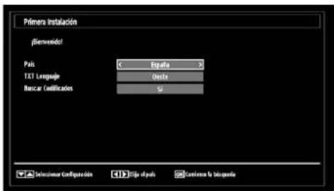 Primera Instalación ¡Buenendo! País K España TEST Language Ochoa Buccas Modificados S Señezanar Configuración C12 Enje el país Customa la bloqueo
