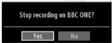 Stop recording on BBC ONE? Yes No