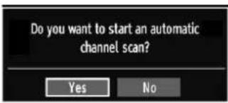 Do you want to start an automatic channel scan? Yes No