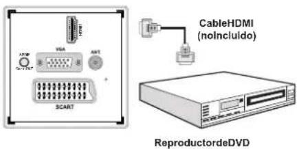 VGA A/AT SCART CableHDMI (nonIncluido) ReproductordeDVD