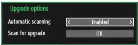 Upgrade options Automatic scanning < Enabled > Scan for upgrade OK