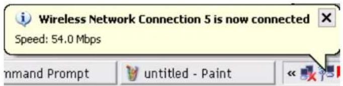 Wireless Network Connection 5 is now connected Speed: 54.0 Mbps Command Prompt untitled - Paint << ?>