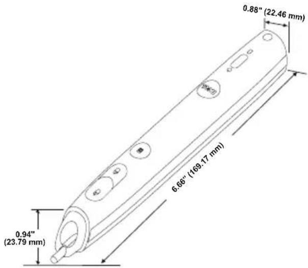 0.88" (22.46 mm) 6.66" (169.17 mm) 0.94" (23.79 mm)