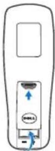 DELL S320wi - Installing the Remote Control Batteries - 3