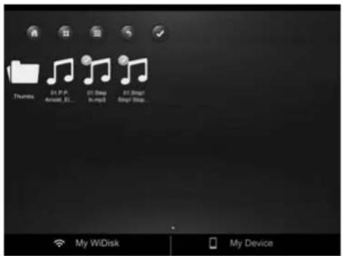 Thanks 01.P.P. Audio_01... 01.Step In.mp3 01.Step Stop Step... My WiDisk My Device