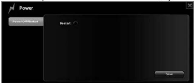 Power Power Off/Restart Restart: Save