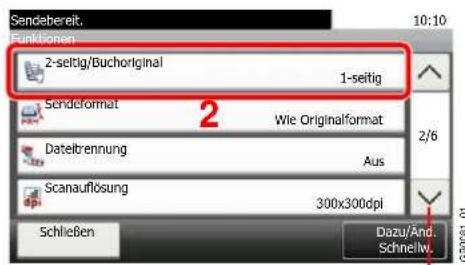 Sendebereit. Funktionen 2-seitig/Buchoriginal 1-seitig Senderformat Wie Originalformat Dateitrennung Aus Scanauflösung 300x300dpi Schließen Dazu/And. Schnelw.