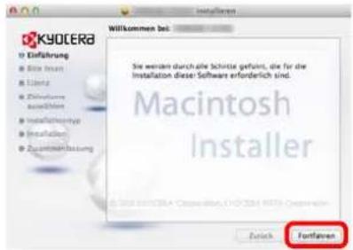 KYOCERA Einführung ■ Börs Imzen ■ Uberta ■ Düsseldorf ausfallen ■ Installations ■ Installation ■ Zusammenhaltung Willkommen bei: Sie werden durch alle Schritte geführt, die für die Installation diese Software erforderlich sind. Macintosh Installer ■ 2018 MYOCERA Cepenter, (1-2) 2019 WTRC Cepenter Delphi Fortläven
