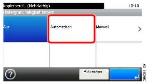 Kopierbereit. (Mehrfarbig) Hintergrundhelligkeit ändem Aus Automatisch Manuell ? Abbrevchen 03 GR081E-00