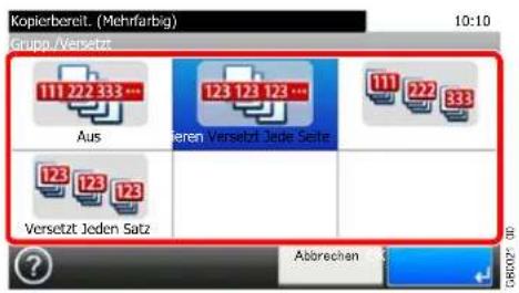 Kopierbereit. (Mehrfarbig) Grupp /Versetzt 10:10 111 222 333... Aus 123 123 123 ... Seren Versetzt jede Seite 111 222 333 123 123 123 Versetzt Jeden Satz Abrechen