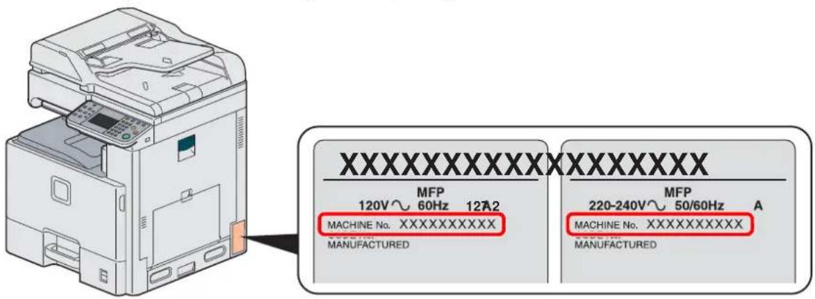 KYOCERA FS-C8525MFP/KL3 - Überprüfen der Geräteseriennummer - 1