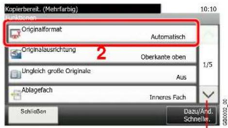 Kopierbereit. (Mehrfarbig) 10:10 Punktanen Originalformat Automatisch Originalausrichtung Oberkante oben 2 1/5 Ungleich große Originale Aus Ablagefach Inneres Fach Schließen Dazu/And. Schnellyw. GBD002_00