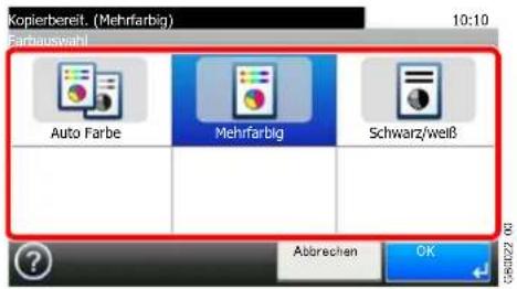 Kopierbereit. (Mehrfarbig) Farbauswahl Auto Farbe Mehrfarbig Schwarz/weiß ? Abbrechen OK