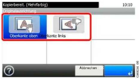 Kopierbereit. (Mehrfarbig) Originalausrichtung Oberkante oben Oberkante links ? Abbrevchen