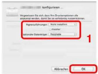 konfigurieren... Vergensamt Sie sich, dass ihre Druckeroptionen als anzeinigt werden, damit Sie sie vollständige nutzernkommen. Papierauführungen: Note installiert Fischer Optionaler Datasträper: Fertplatte 1 Abbrechen OK