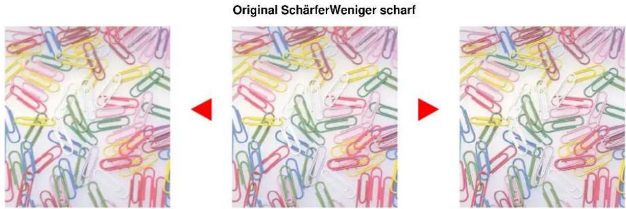 Original SchärferWeniger scharf