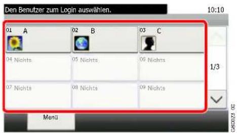 Den Benutzer zum Login auswählen. 01 A 02 B 03 C 04 Nights 05 Nights 06 Nights 07 Nights 08 Nights 09 Nights Mend